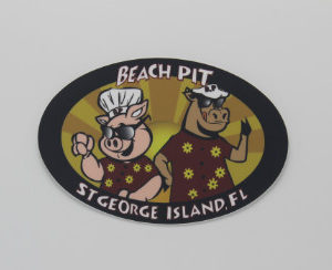 Beach Pit Oval Car Sticker